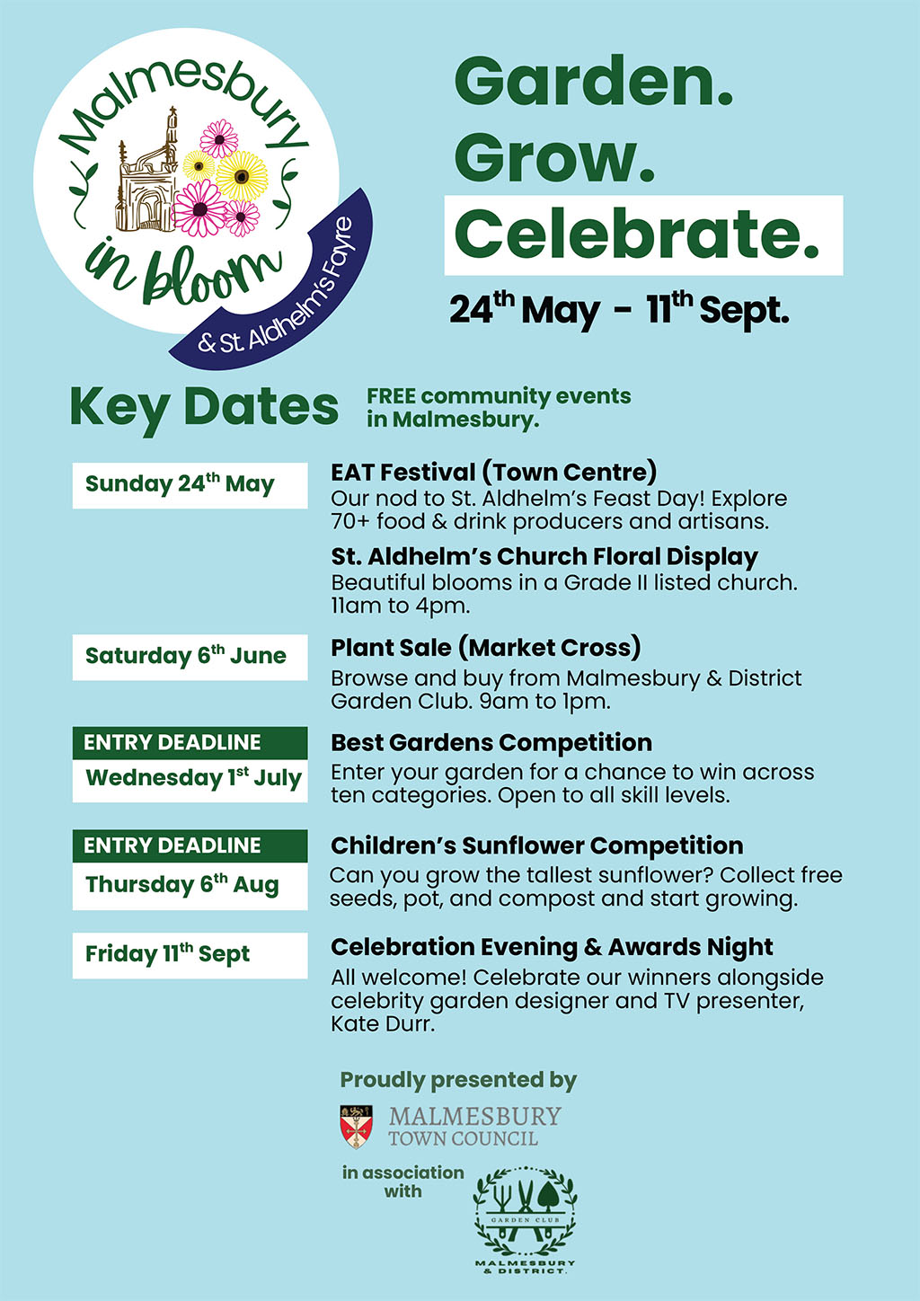 Malmesbury in Bloom - Garden Grow &amp; Celebrate
